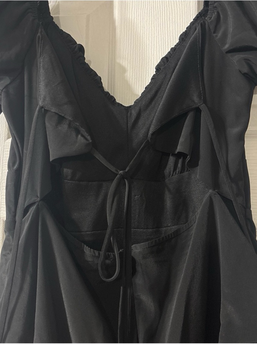 Black Ruffled Mini Dress - Picture 4 of 4